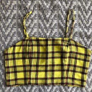 Wild fable plaid crop top size xl adjustable strap